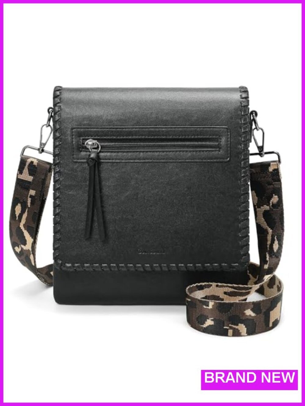 Medium Conceal Carry Crossbody Purse with Multi-Pocket Flap Faux Leather